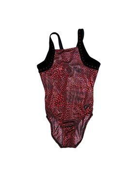 GK Leotard Child Large Shiny Red Hearts